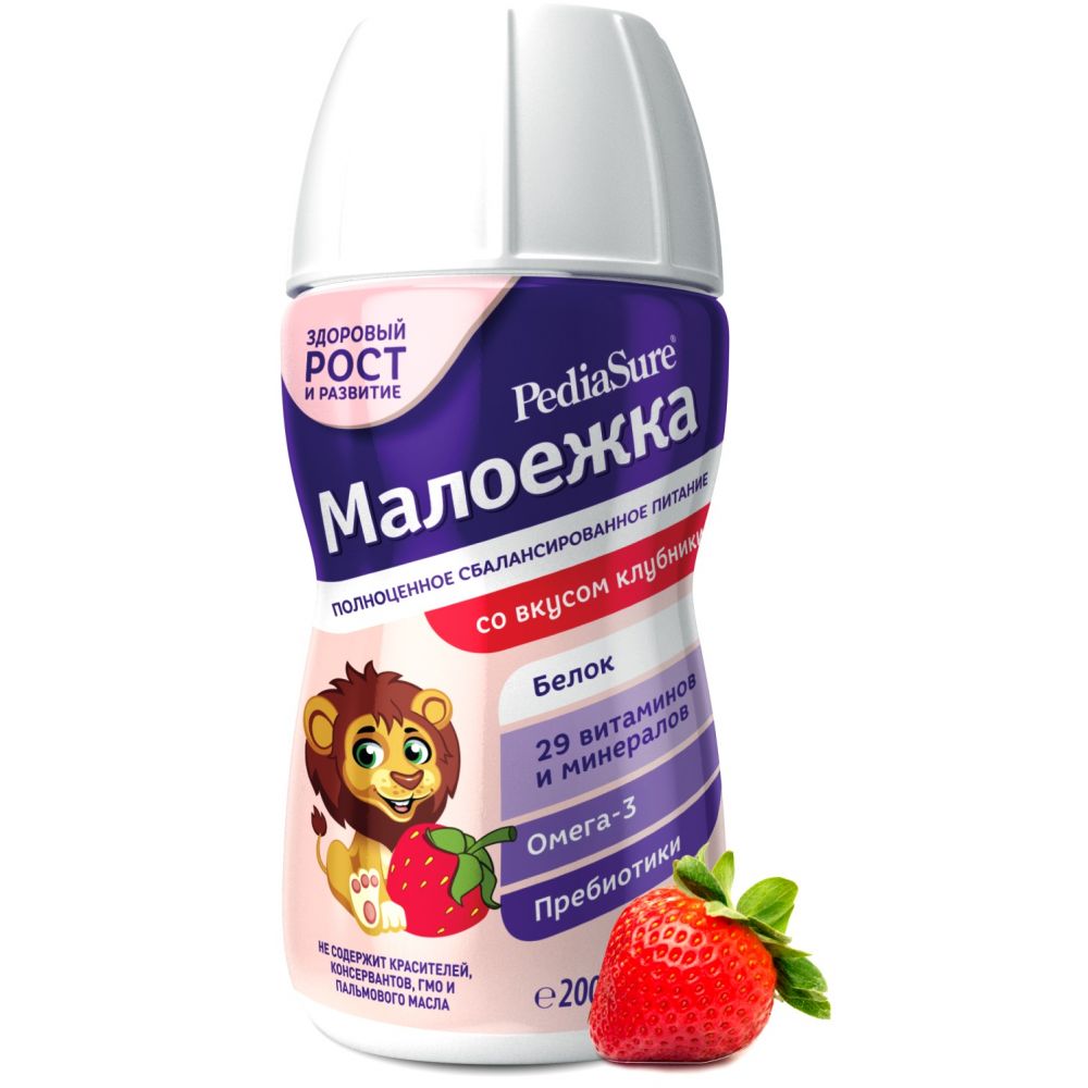ПедиаШур малоежка клубника 200мл