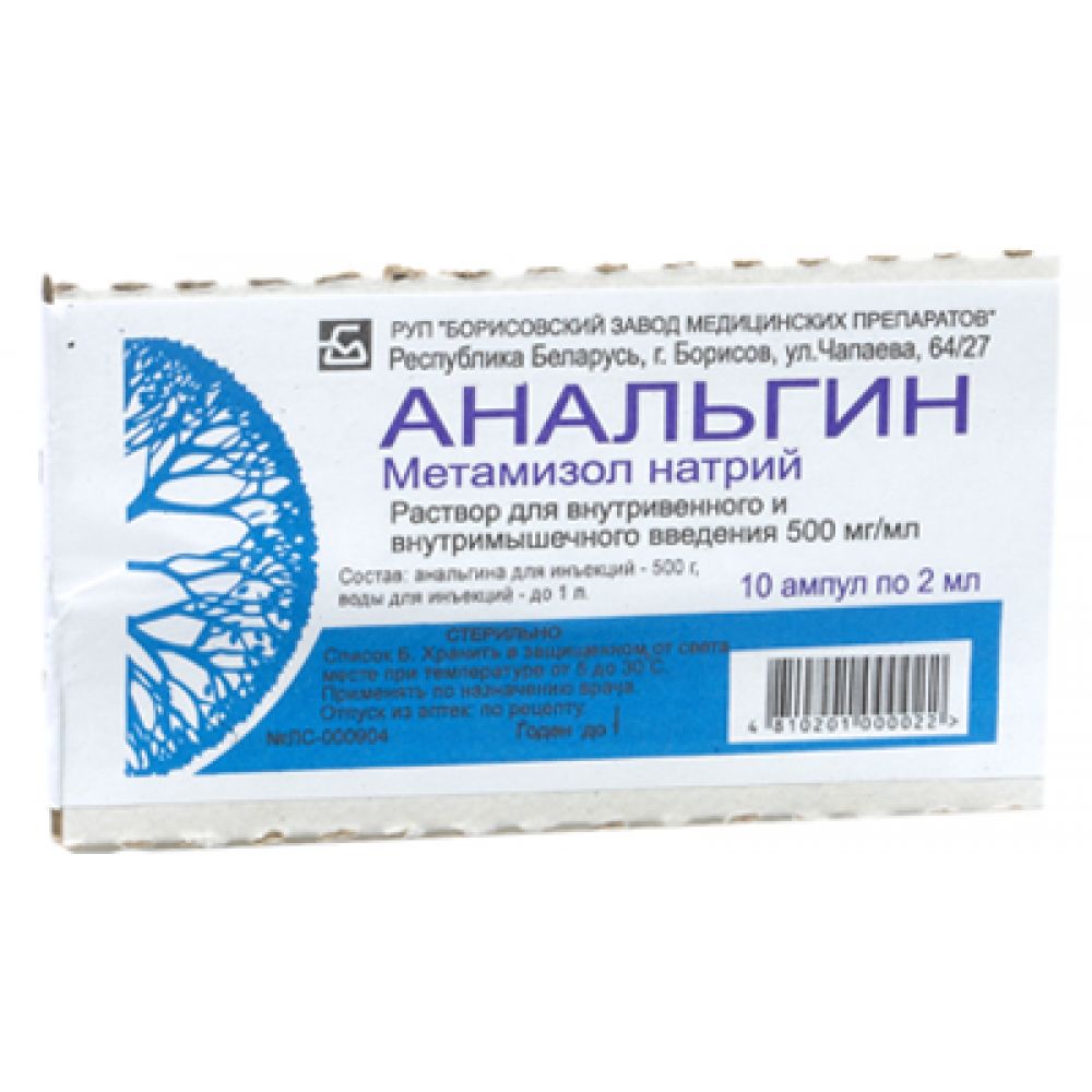 Анальгин амп. 50% 2мл №10