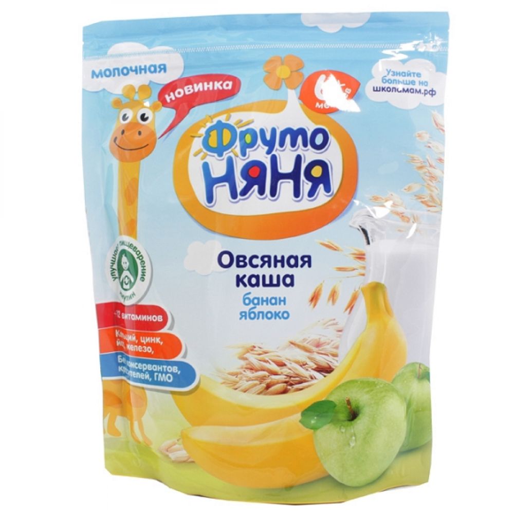ФрутоНяня каша овсянка/яблоко/банан от 6мес. 200г