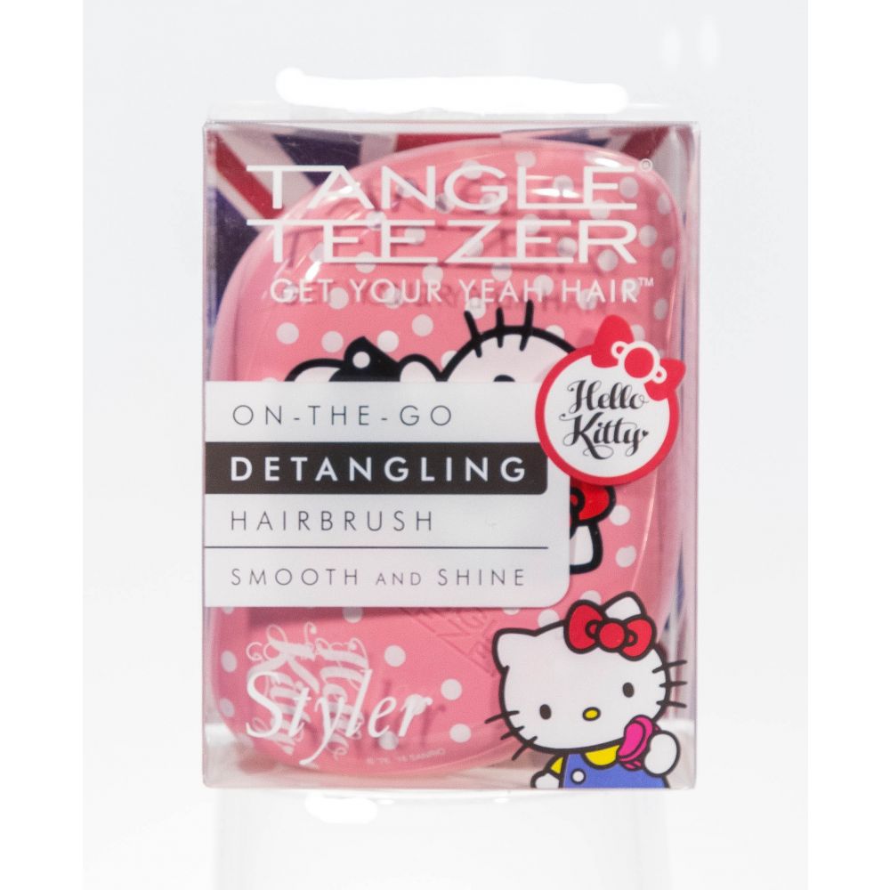 Тангл Тизер Расческа для волос Compact Styler Hello Kitty Pink 