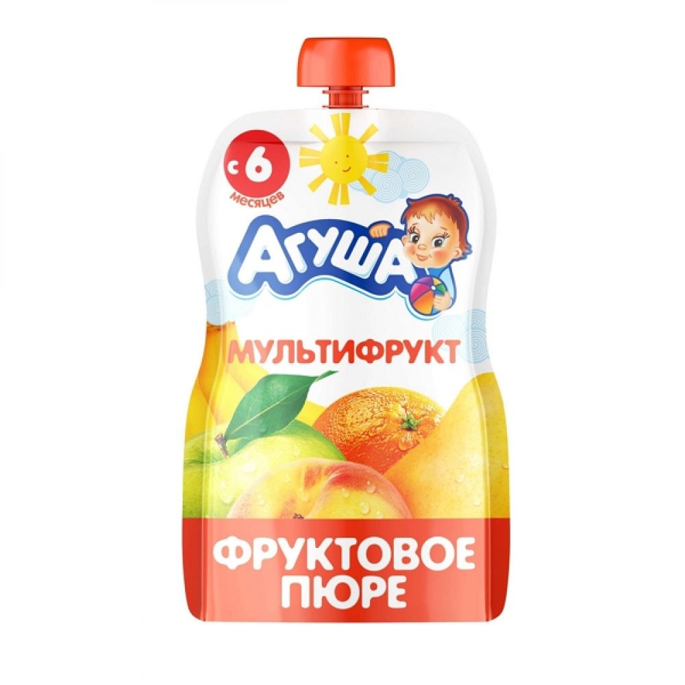 Агуша Я САМ пюре фруктовое мультифрукт 1х10х90г