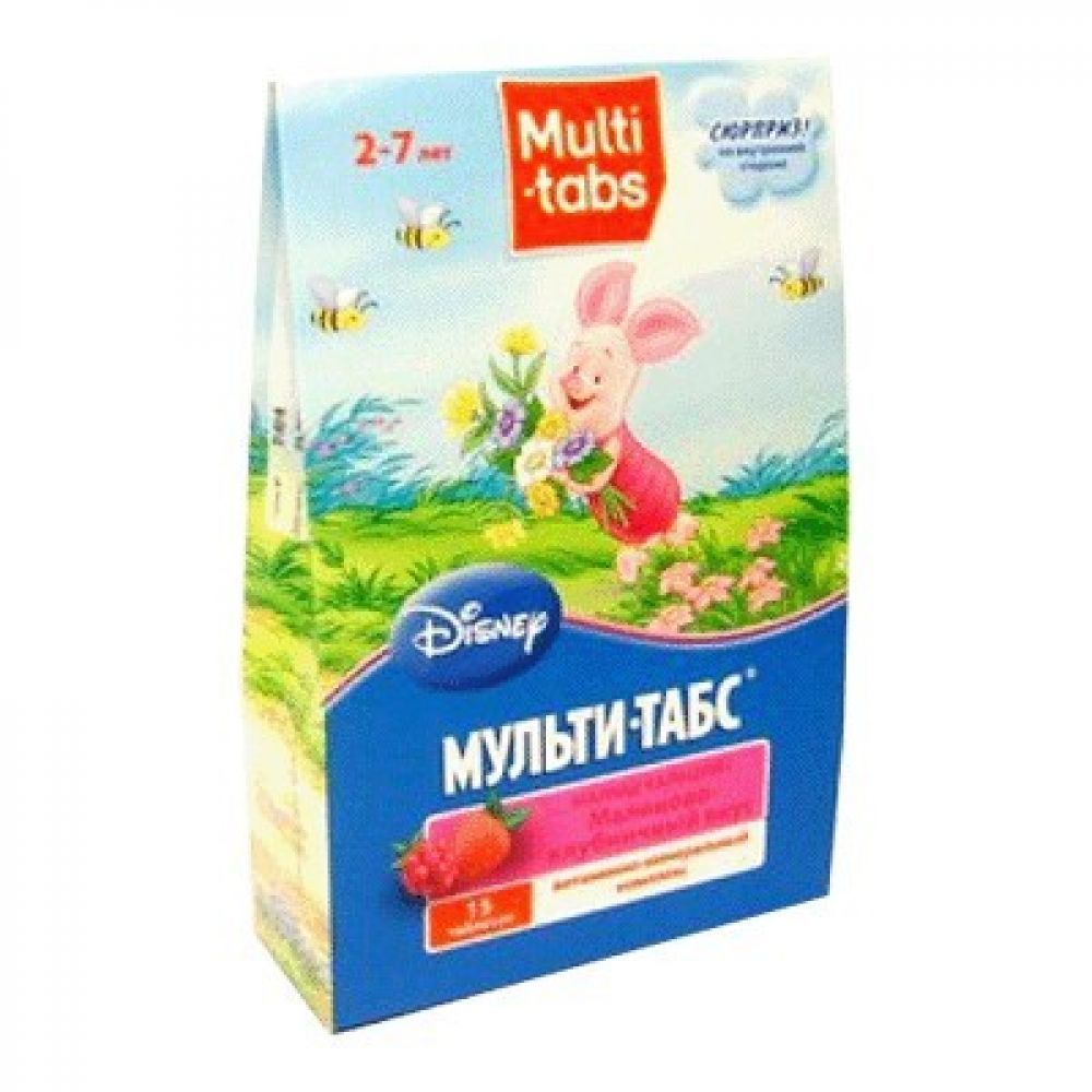 Мульти-табс Малыш Кальций+ малина/клубника таб.жев. №15