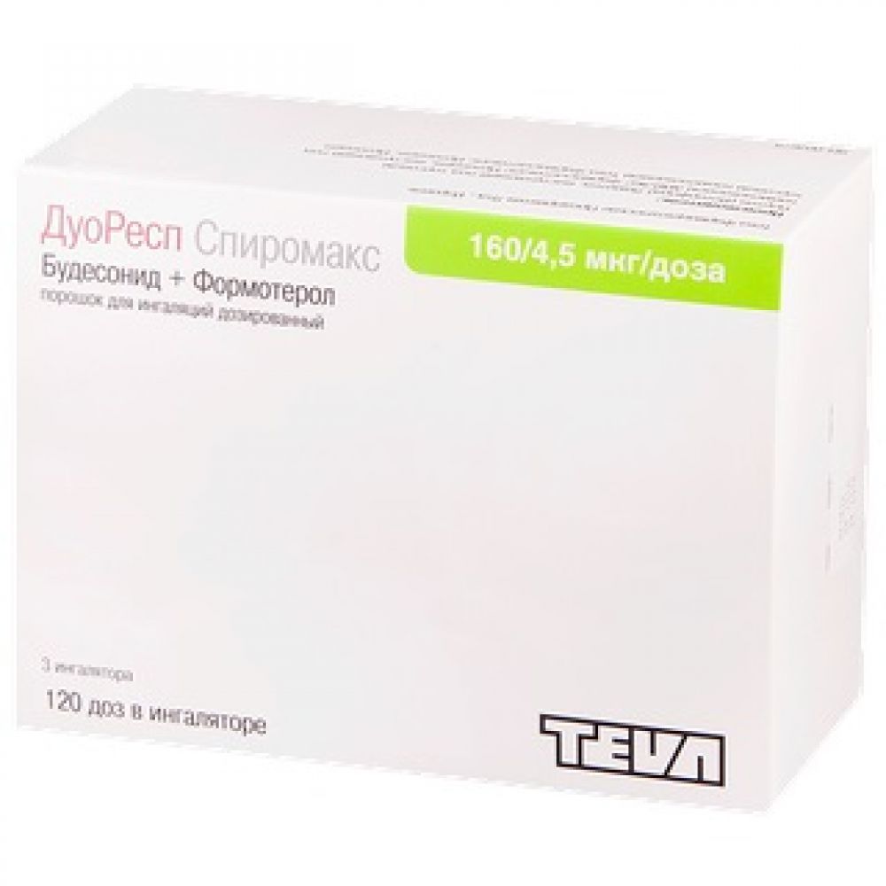 ДуоРесп Спиромакс пор.д/ингал. 160мкг+4,5мкг 120доз №3