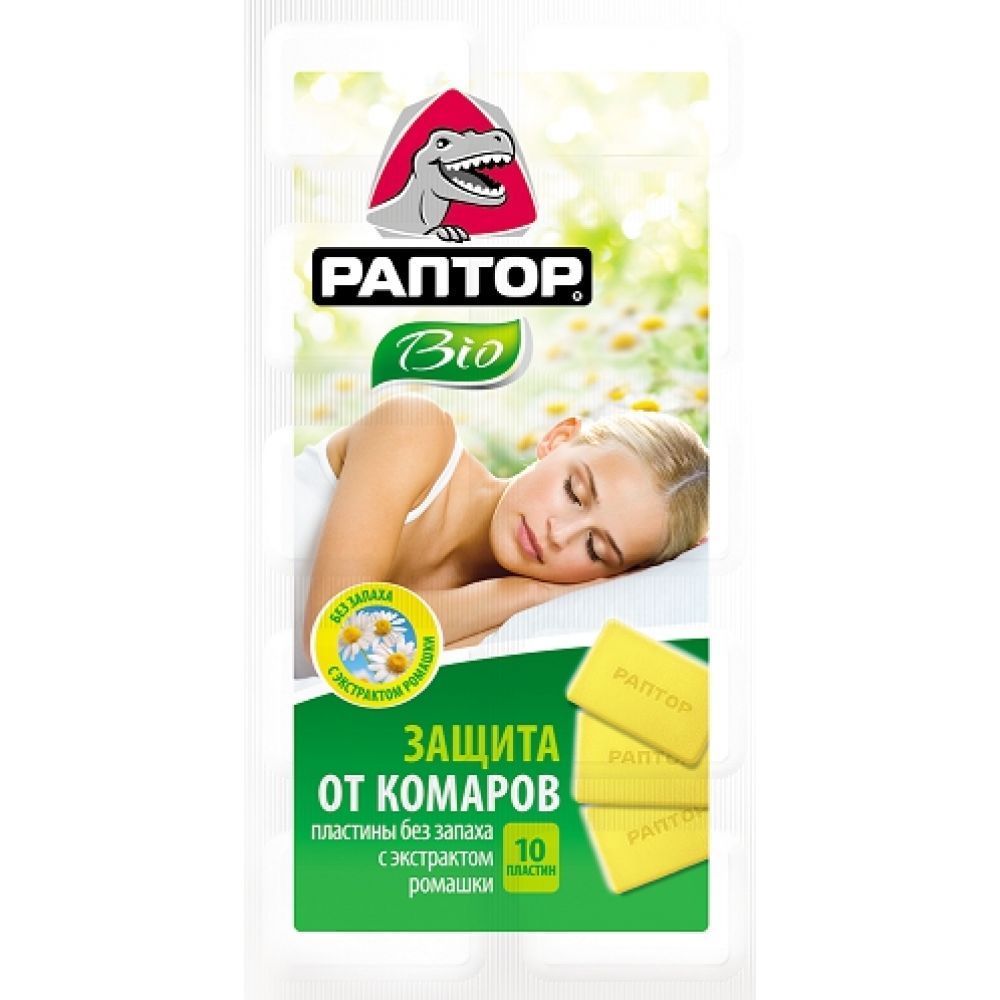Раптор пластины от комаров без запаха экстракт ромашки №10