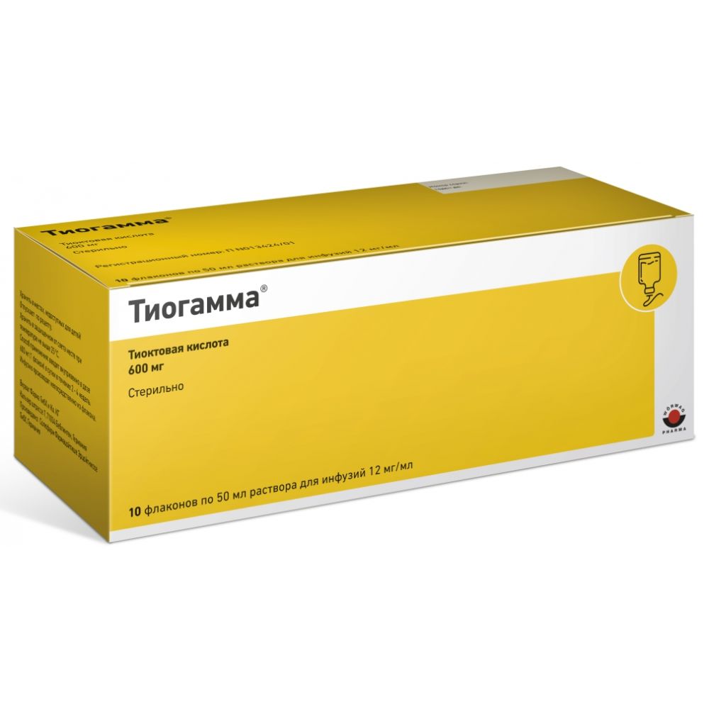 Тиогамма р-р д/инф. 1,2% 50мл №10