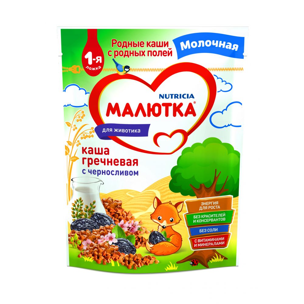 Малютка каша молочная гречка/чернослив от 4мес. 220г