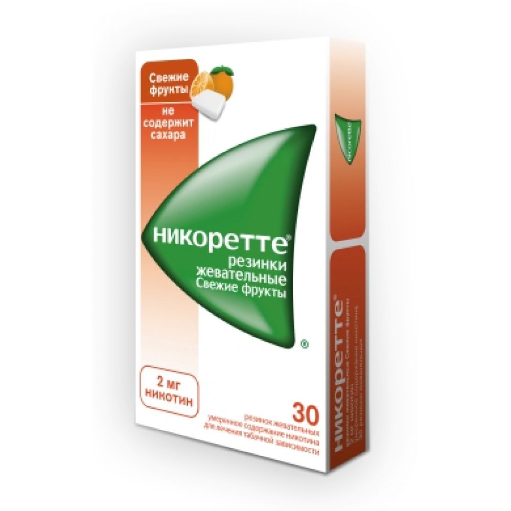 Никоретте фруктовый вкус резинка жев. 2мг №30
