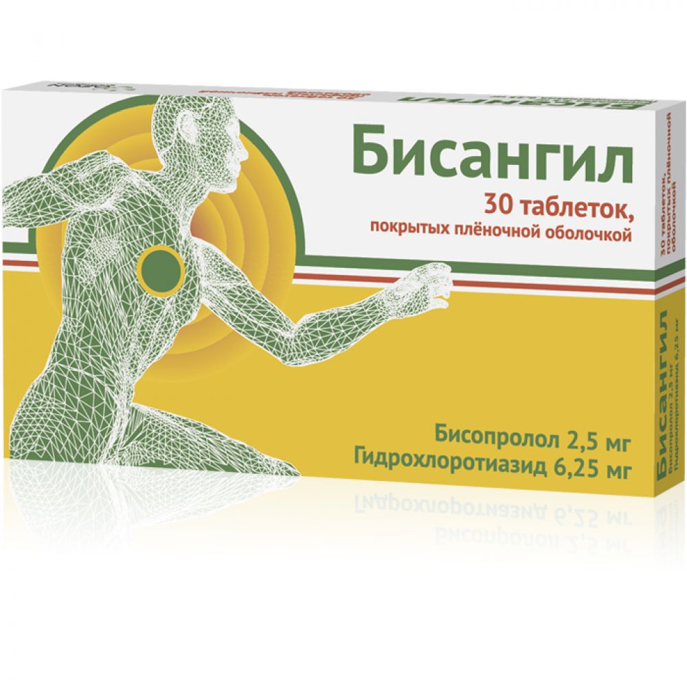 Бисангил таб.п/о плен. 2,5мг+6,25мг №30