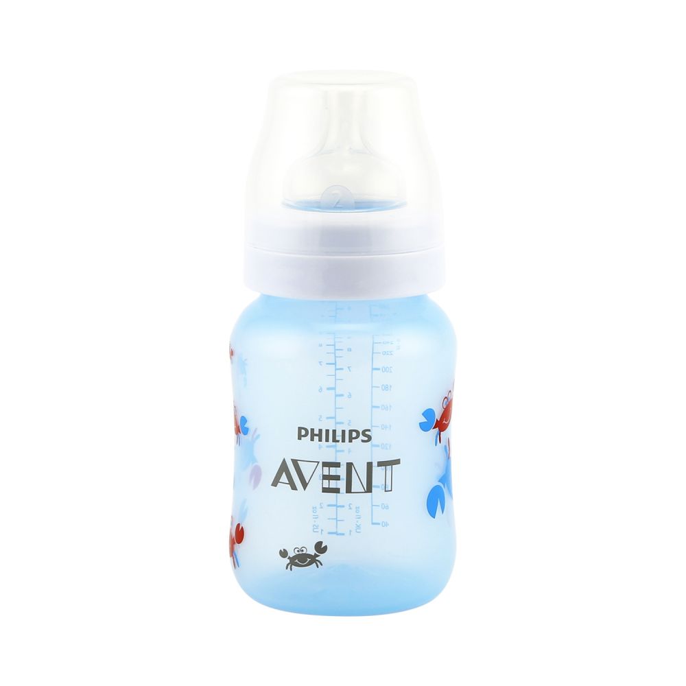 Авент бутылочка д/кормления голубая 260мл 80036