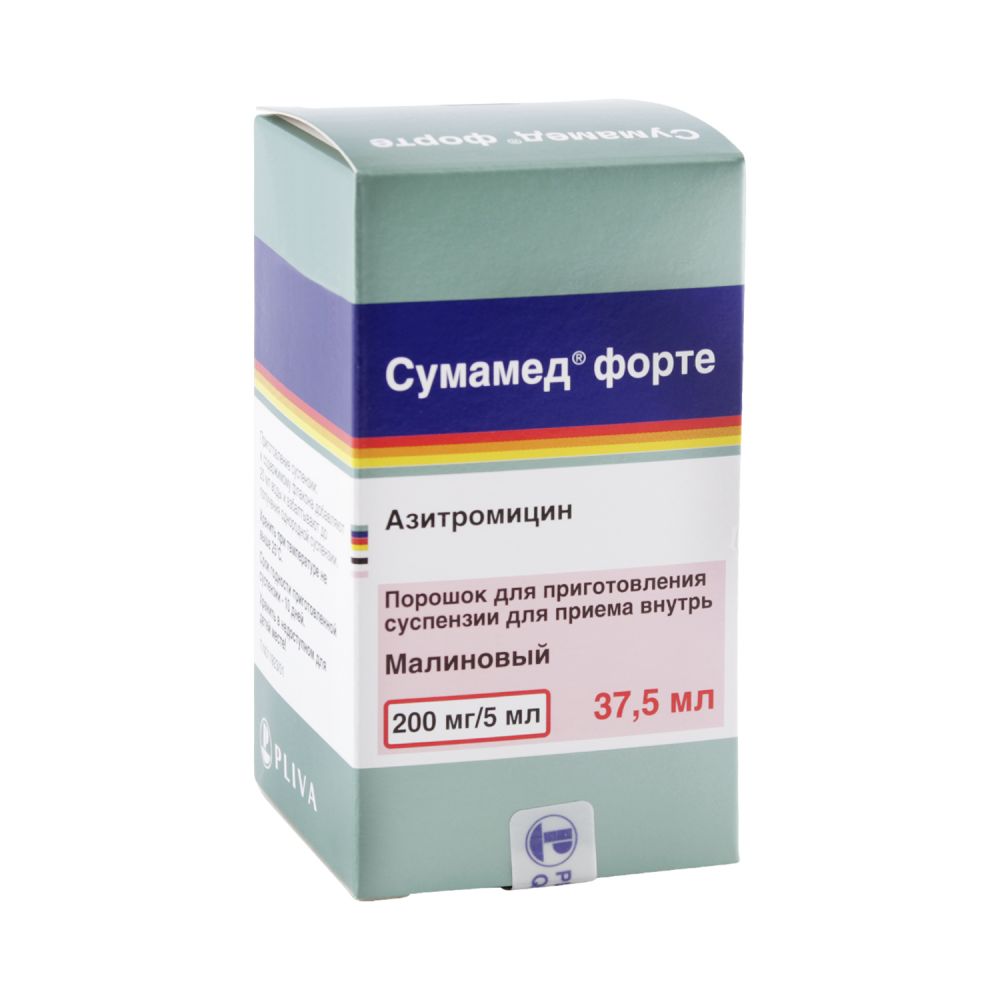 Сумамед форте пор.д/приг.сусп. 200мг/5мл 35,573г 37,5мл