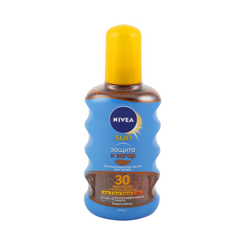 Нивея Сан масло-спрей Защита и загар SPF30 200мл 86038