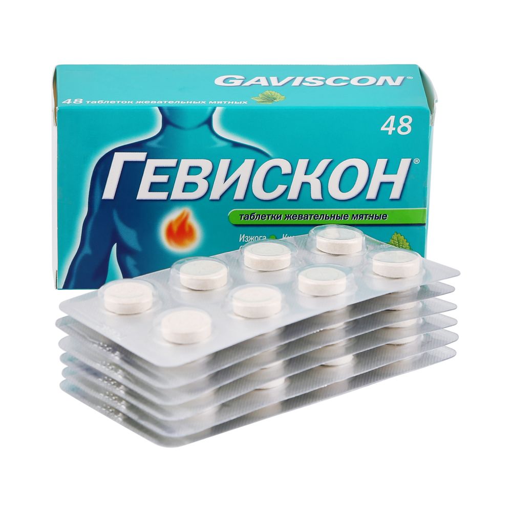 Гевискон мята таб.жев. №48